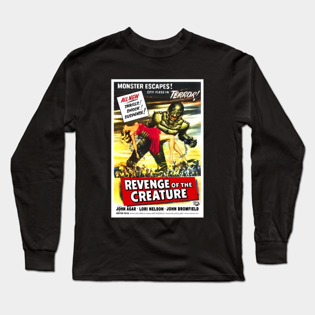 Revenge of the Creature Long Sleeve T-Shirt by RockettGraph1cs